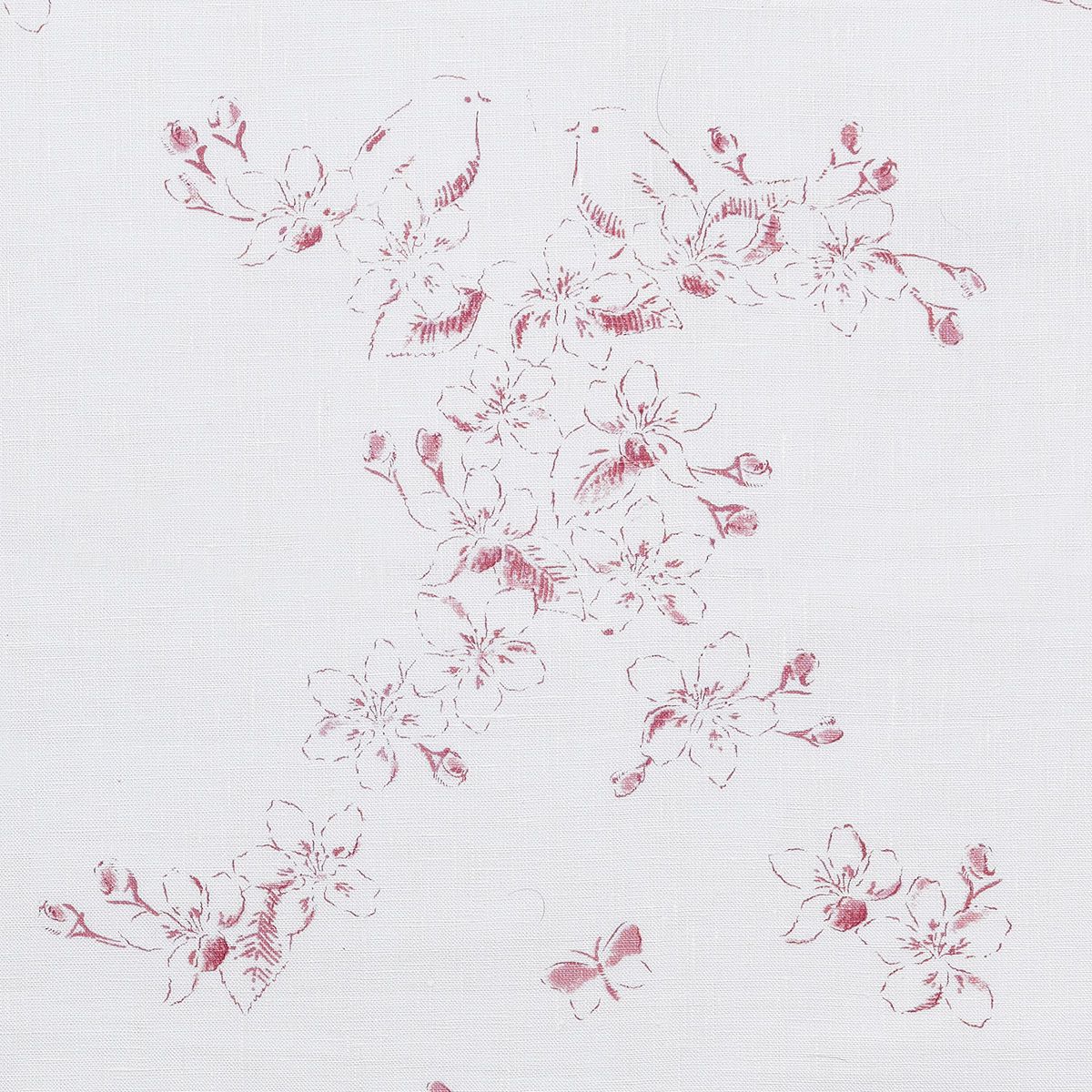 318 - Apple Blossom Raspberry Toile Linen - Sale
