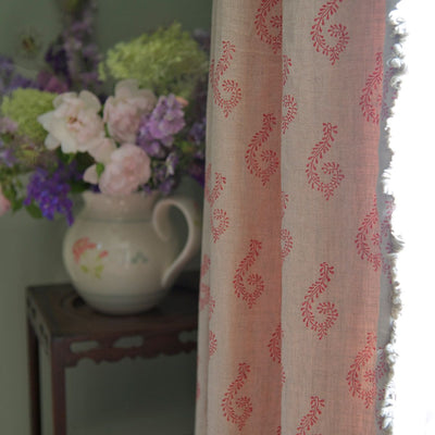 323 - Red Shalini Linen – Roll Ends