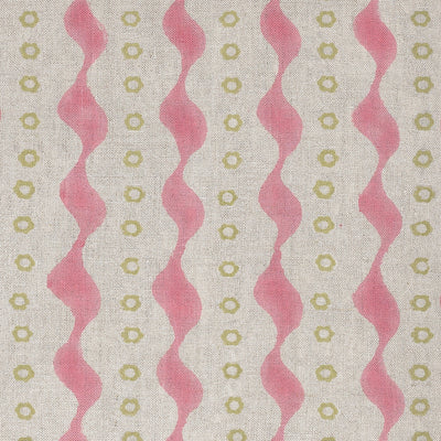 Small Non Returnable Sample of Pink Green Bloomsbury Linen