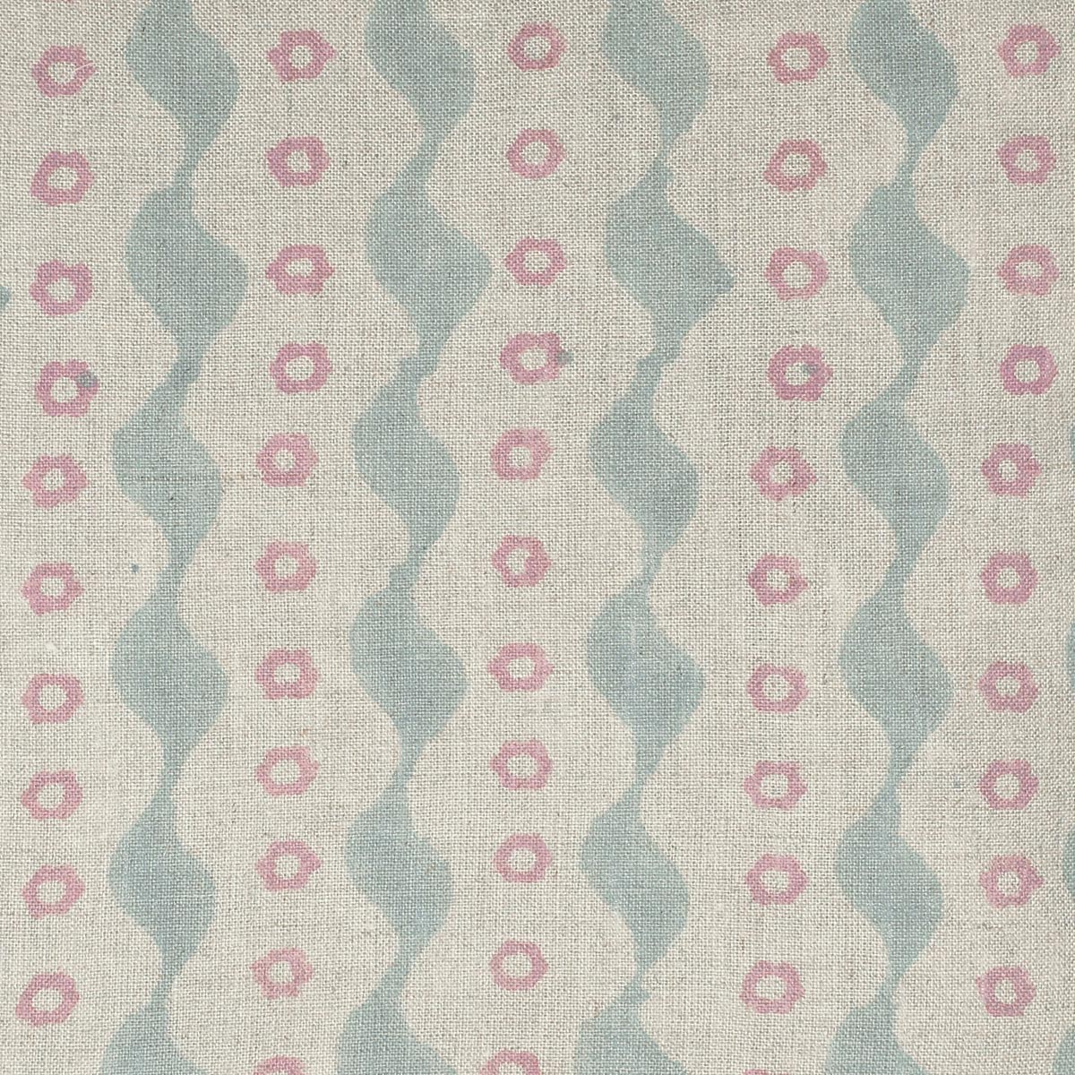 Large Returnable Sample of Blue Pink Bloomsbury Linen