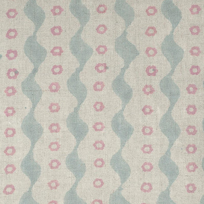 Large Returnable Sample of Blue Pink Bloomsbury Linen