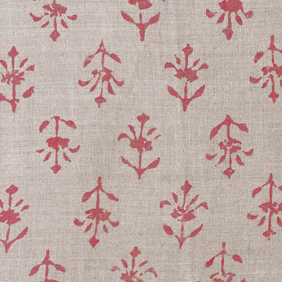 Hand-printed Indian Red Moonflower Linen – 335