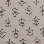 Small Sample of Hand-printed Charcoal Moonflower Linen - SALE
