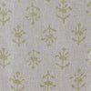 Small Sample of Summer Green Moonflower Printed Linen