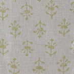 Small Sample of Summer Green Moonflower Printed Linen