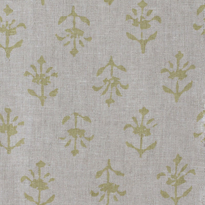 Large Returnable Sample of Summer Green Moonflower Printed Linen