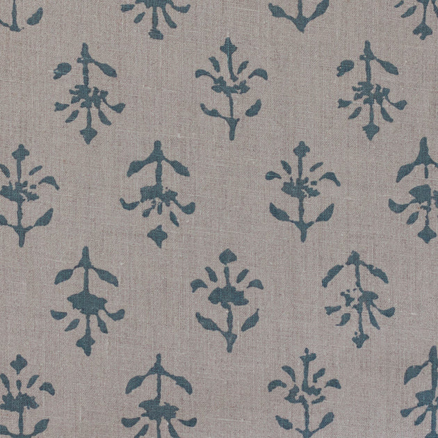 Large Returnable Sample of Marine Blue Moonflower Linen