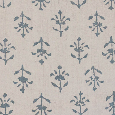 Small Non Returnable Sample of Marine Blue Moonflower Linen - SECONDS