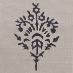 Large Returnable Sample of Graphite Akansha Block-printed Linen