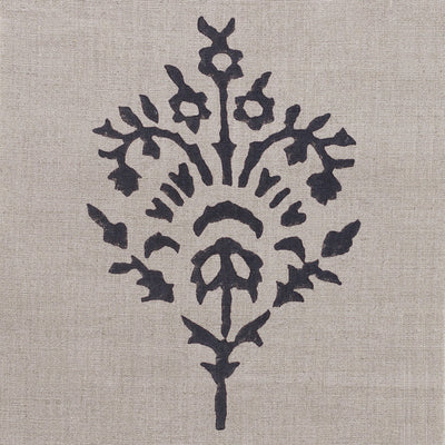 Large Returnable Sample of Graphite Akansha Block-printed Linen