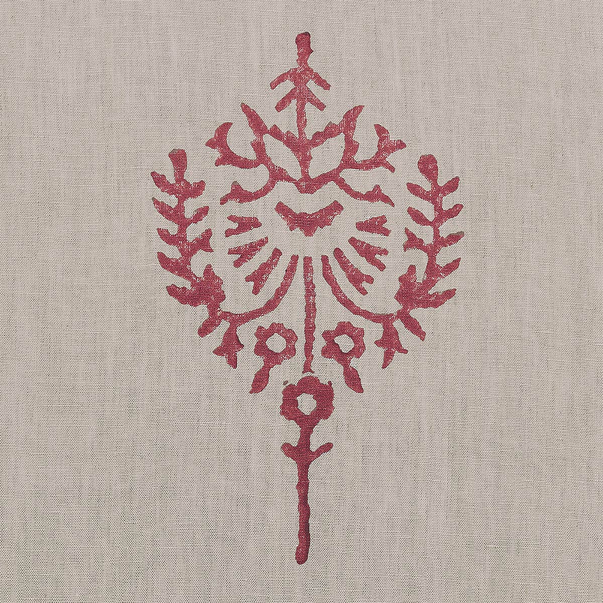341 - Indian Red Block-printed Akansha Linen - Seconds