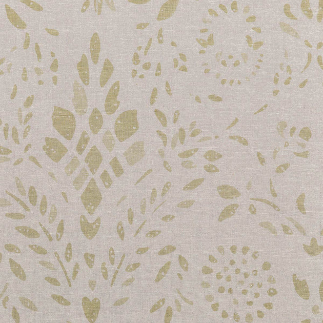 Hand-printed Summer Green Maja Linen - 345