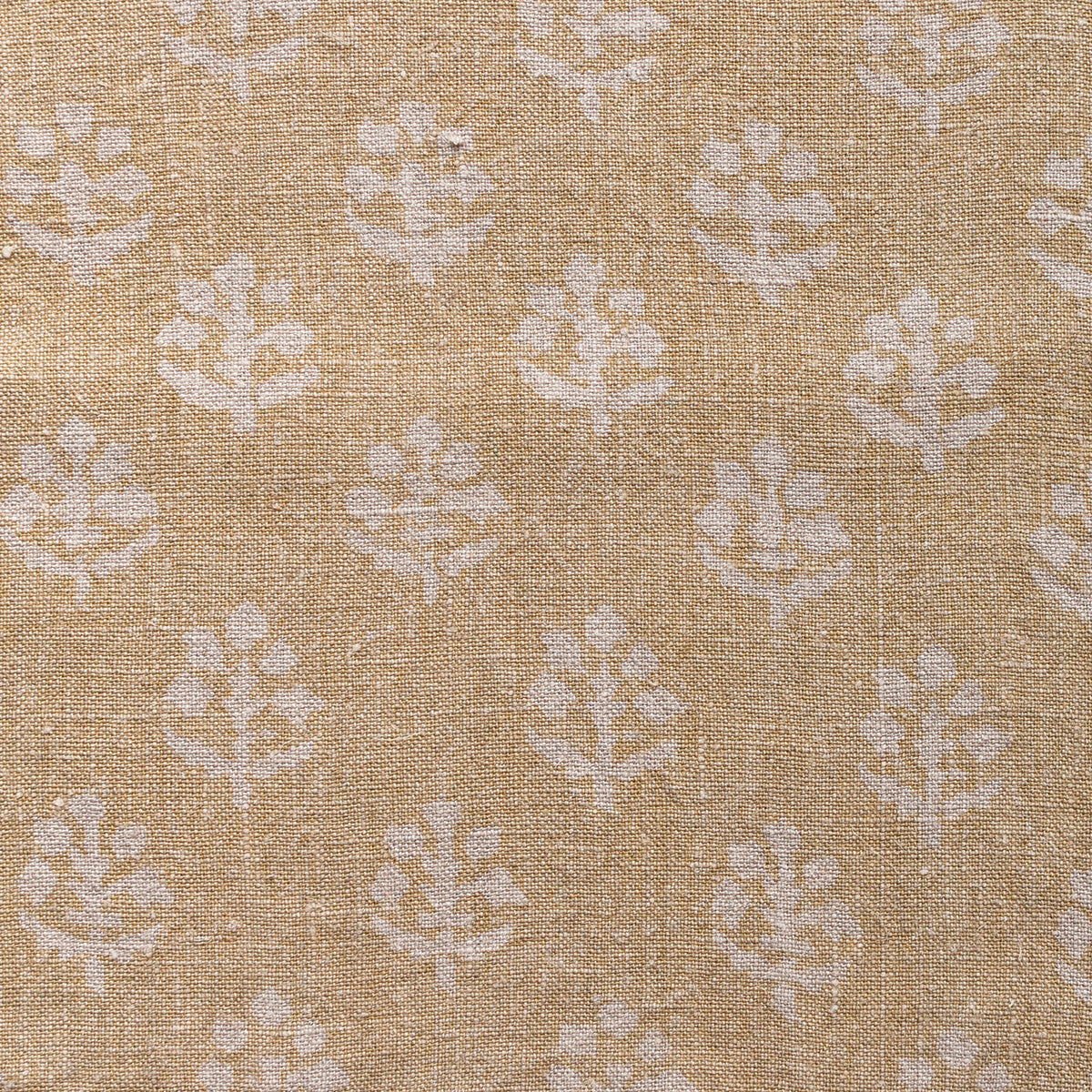 Reverse Saffron Megha stonewashed rustic linen with pale printed tree motif