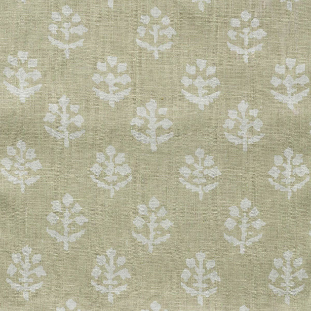 Hand-printed Reverse Catkin Megha Linen 3m panel - 352C