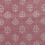 Hand-printed Reverse Faded Rose Megha Rustic Linen Stonewashed Panel (2.7m Approx.) - 354FR