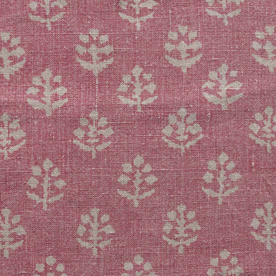 Hand-printed Reverse Faded Rose Megha Rustic Linen 2.7m (stonewashed) panel - 354FR