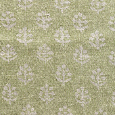 Reverse Apple Green Megha Rustic Linen Stonewashed Panel (2.7m Approx.) - 354AG