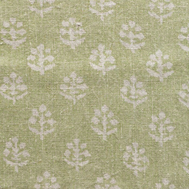 Reverse Apple Green Megha Rustic Linen Stonewashed Panel (2.7m Approx.) - 354AG