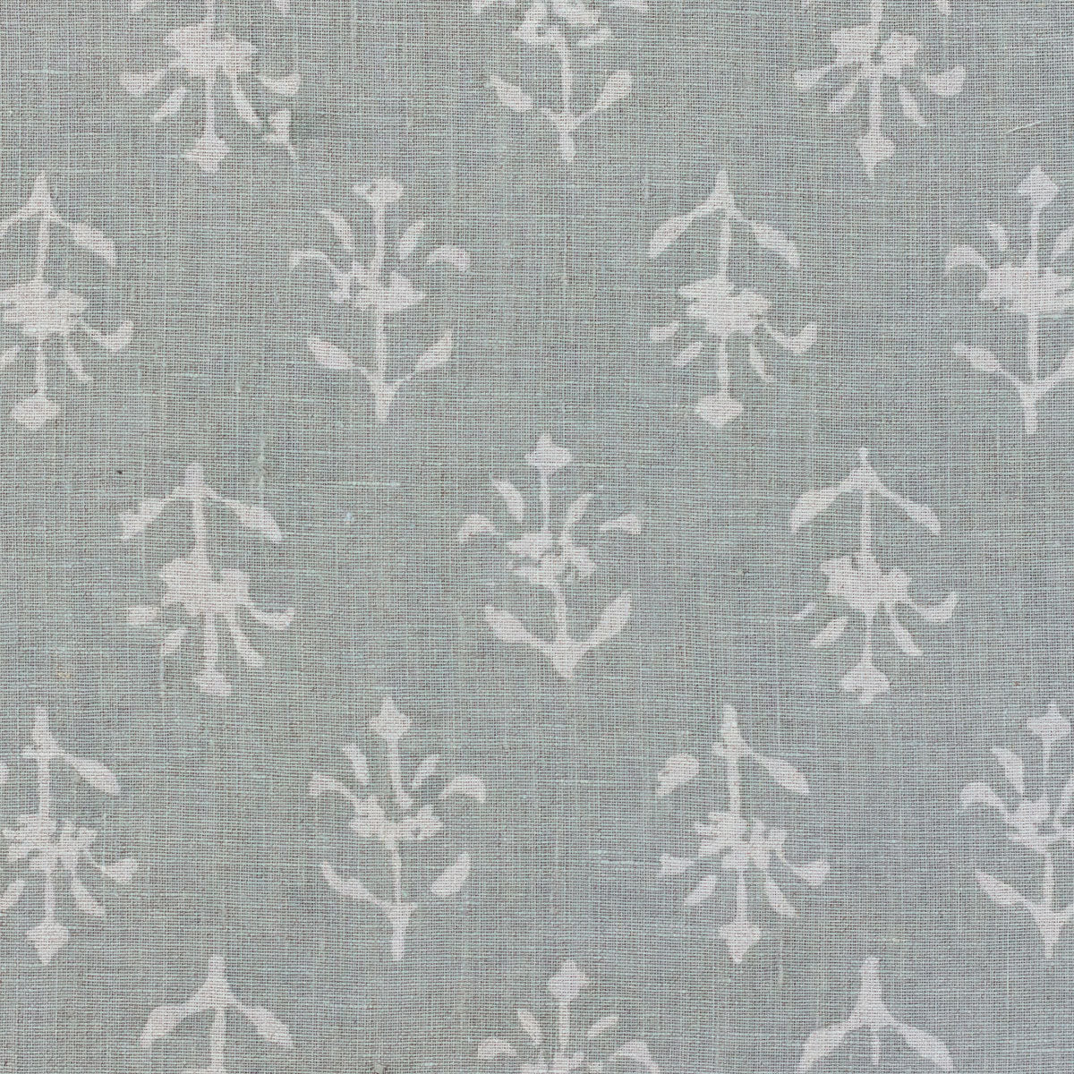 Small Non Returnable Sample of Reverse Smokey Blue Moonflower Linen
