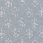 Hand-printed Reverse Smokey Blue Moonflower Linen – 334