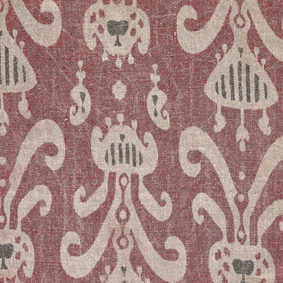 Hand-printed Rose Charcoal Natasha Linen 2.7m (stonewashed) panel - 359RC