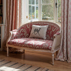 Hand-printed Indian Red Sacha Linen Stonewashed Panel (2.7m Approx.) - 360IR