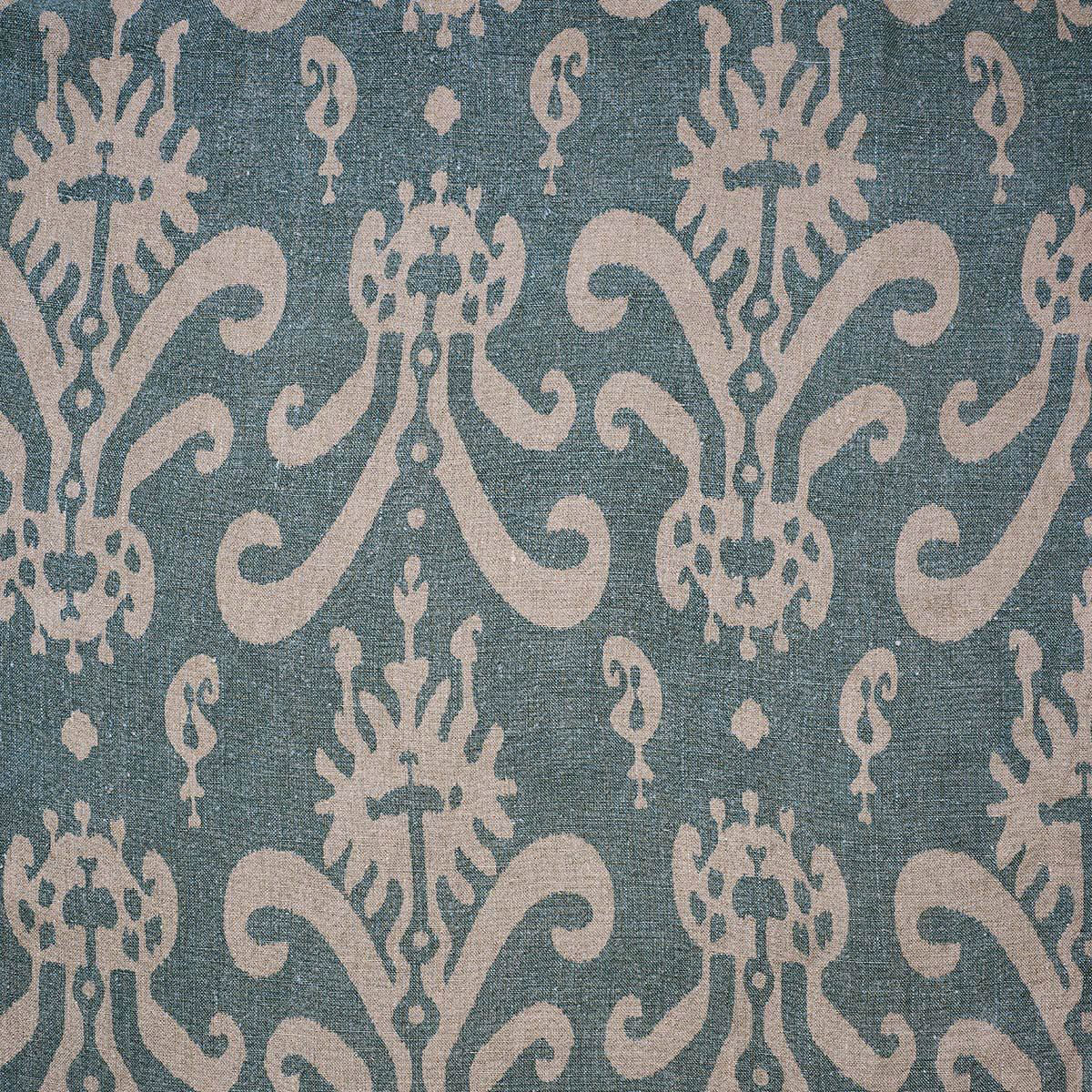 Hand-printed Summer Blue Sacha Linen Stonewashed Panel - 360B