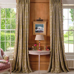 360G - Hand-printed Green Gold Sacha Linen - Sale