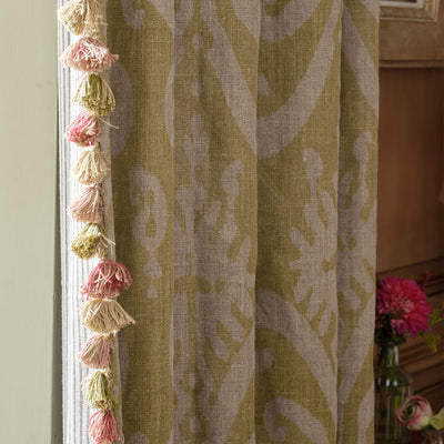 Hand-printed Green Gold Sacha Linen - 360G