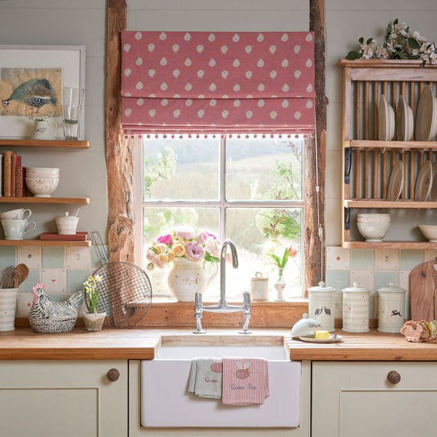 Roman Blind in Rose Mika 71cm (W) x 132cm (L)