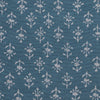 Small Sample of Marine Blue Reverse Small Moonflower Printed Cotton