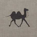 Hand-printed Charcoal Pushkar on Rustic Linen – 380