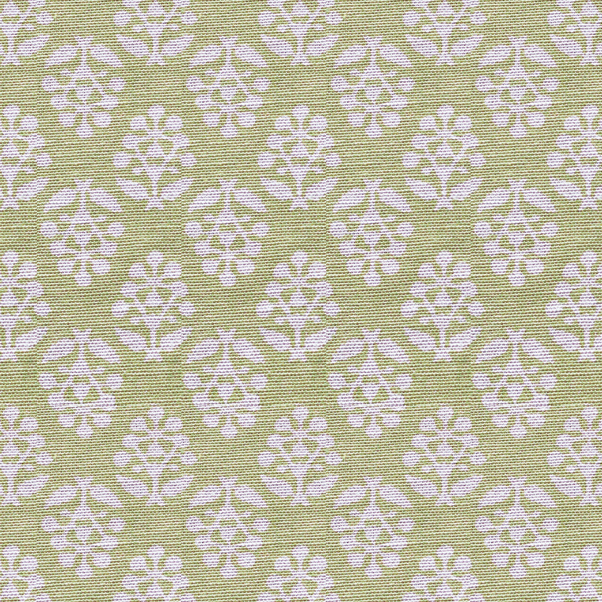 Small Non Returnable Sample of Summer Green Sprig Cotton