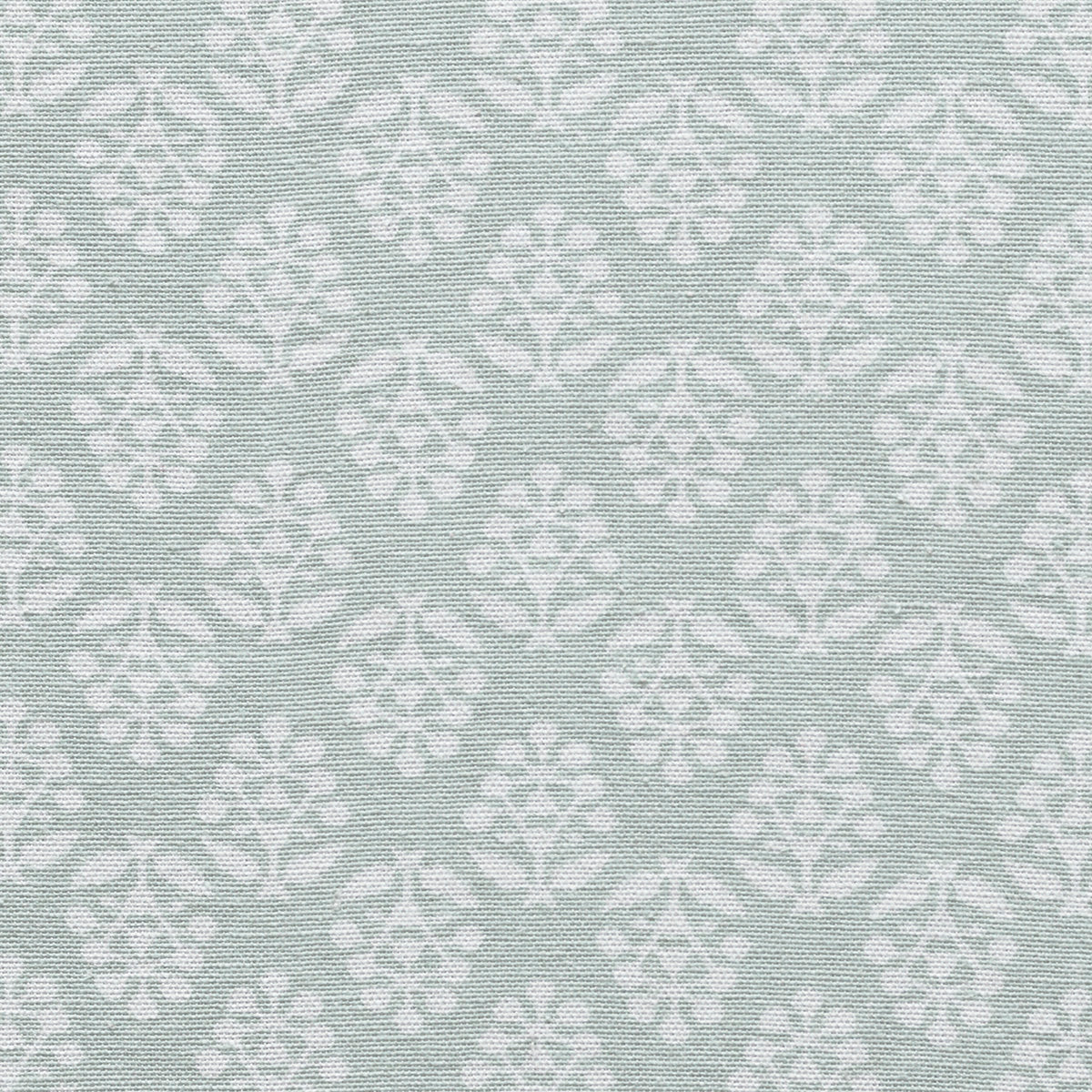 Swatch of Pale Duck Egg Sprig Printed Cotton