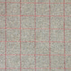 Small Non Returnable Sample of Grey Red Check Herringbone Wool Tweed