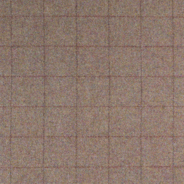 Small Non Returnable Sample of Dusky Violet Check Herringbone Wool Tweed