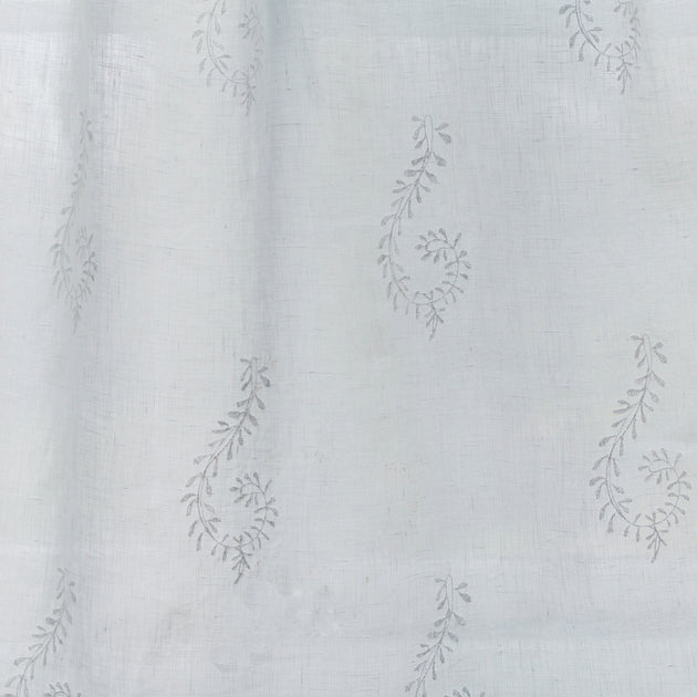 White Large Shalini Embroidered Linen Voile – 421