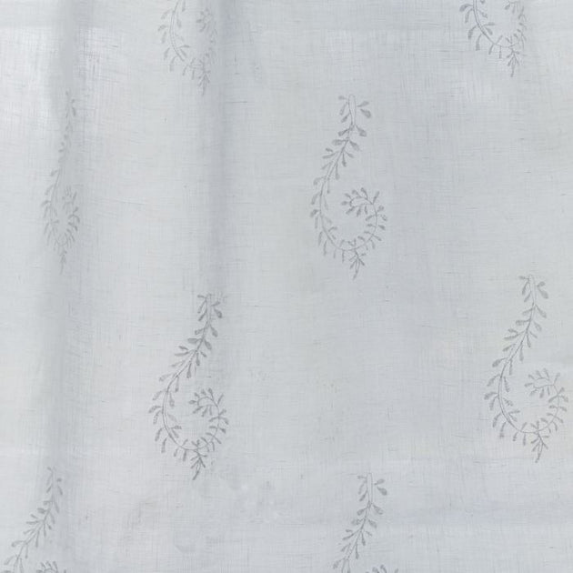 Single Curtain in Large Shalini Embroidered Linen Voile 120cm (W) x 231cm (L)