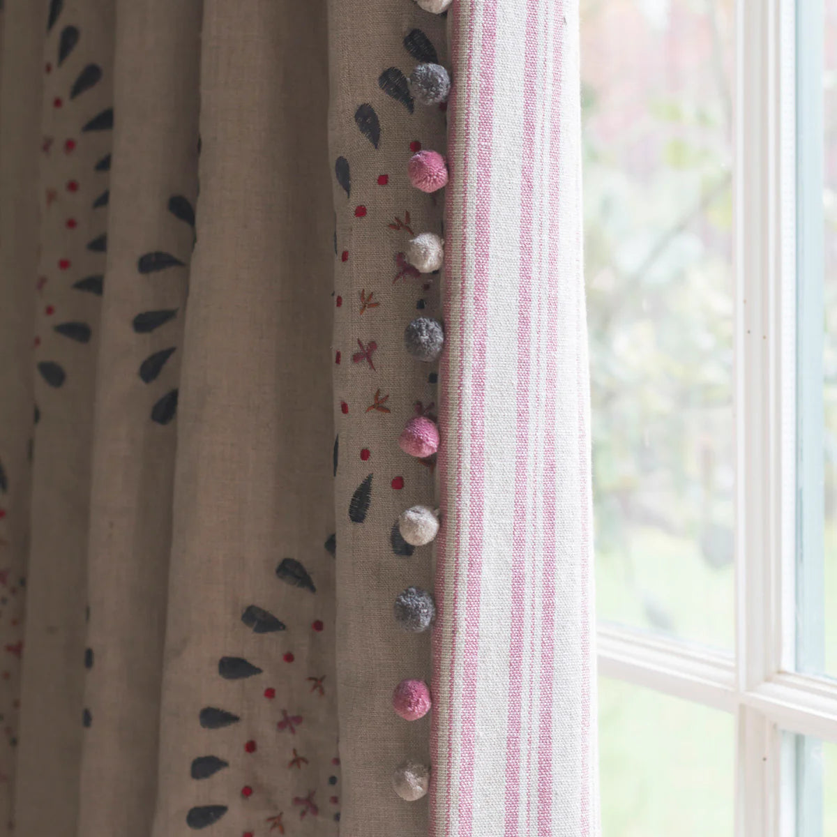 Dusky Pink Medium Ticking Stripe Cotton – 233 Roll End 1.8m