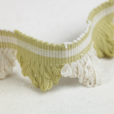 Sample of Pale Olive Ivory Fan Edge
