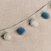 True Blue Ivory Pom Poms