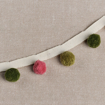 Rusty Rose, Dark Green and Olive Pom Poms