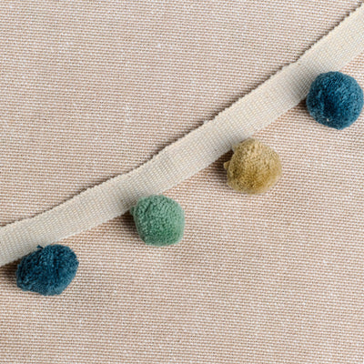 Egyptian Blue, Jute, Duck Egg Pom Poms