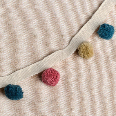 Egyptian Blue, Jute, Rose Pom Poms