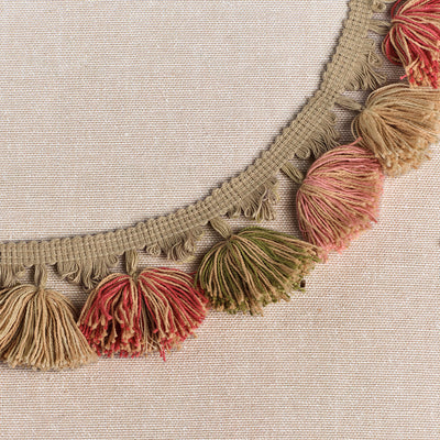 Olive, Rusty Rose, Pale Rose, Jute Tassels