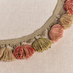 Olive, Rusty Rose, Pale Rose, Jute Tassels