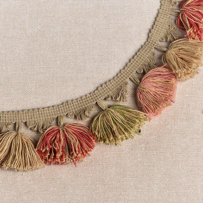 Olive, Rusty Rose, Pale Rose, Jute Tassels