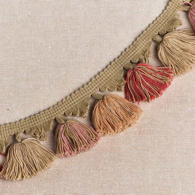 Saffron, Pale Rose, Jute Tassels