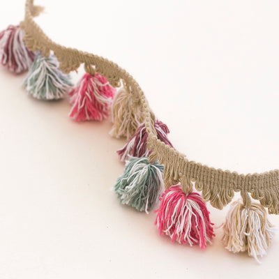 Sample of Duck Egg/Rose/Jute Tassels - 20cm Length