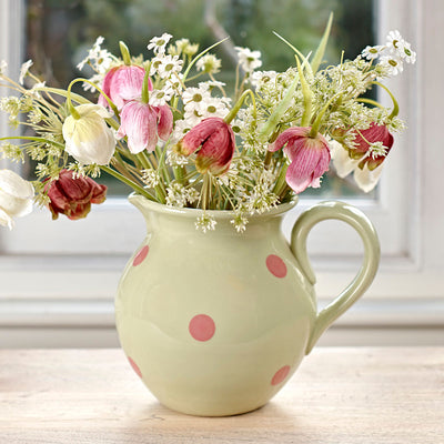 Green Rose Spot Medium Round Jug